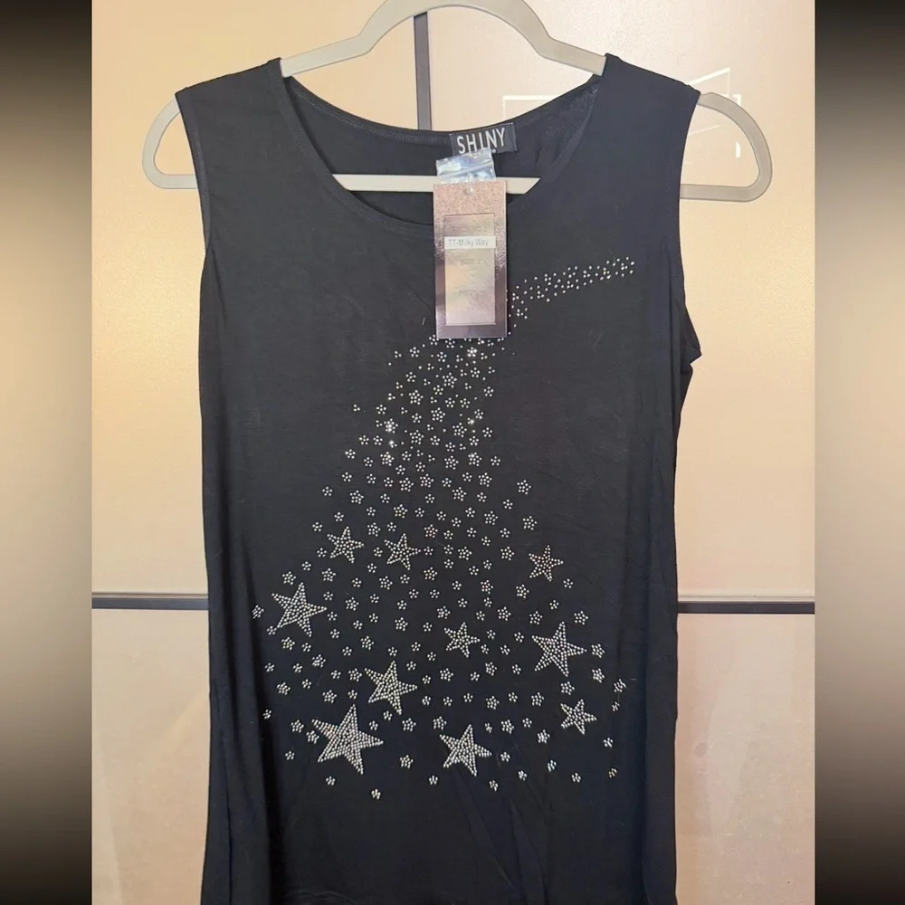 SHINY Rhinestone Embellished Sleeveless - Picture 4 of 5